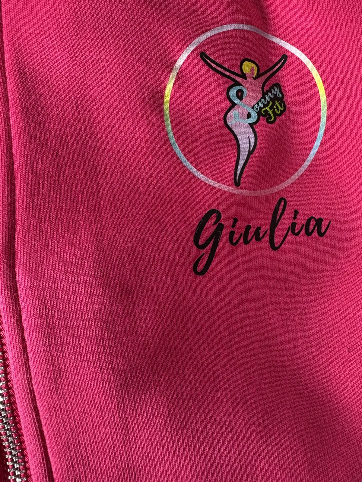 Canottiera fucsia Sonny Fit col nome Giulia stampato