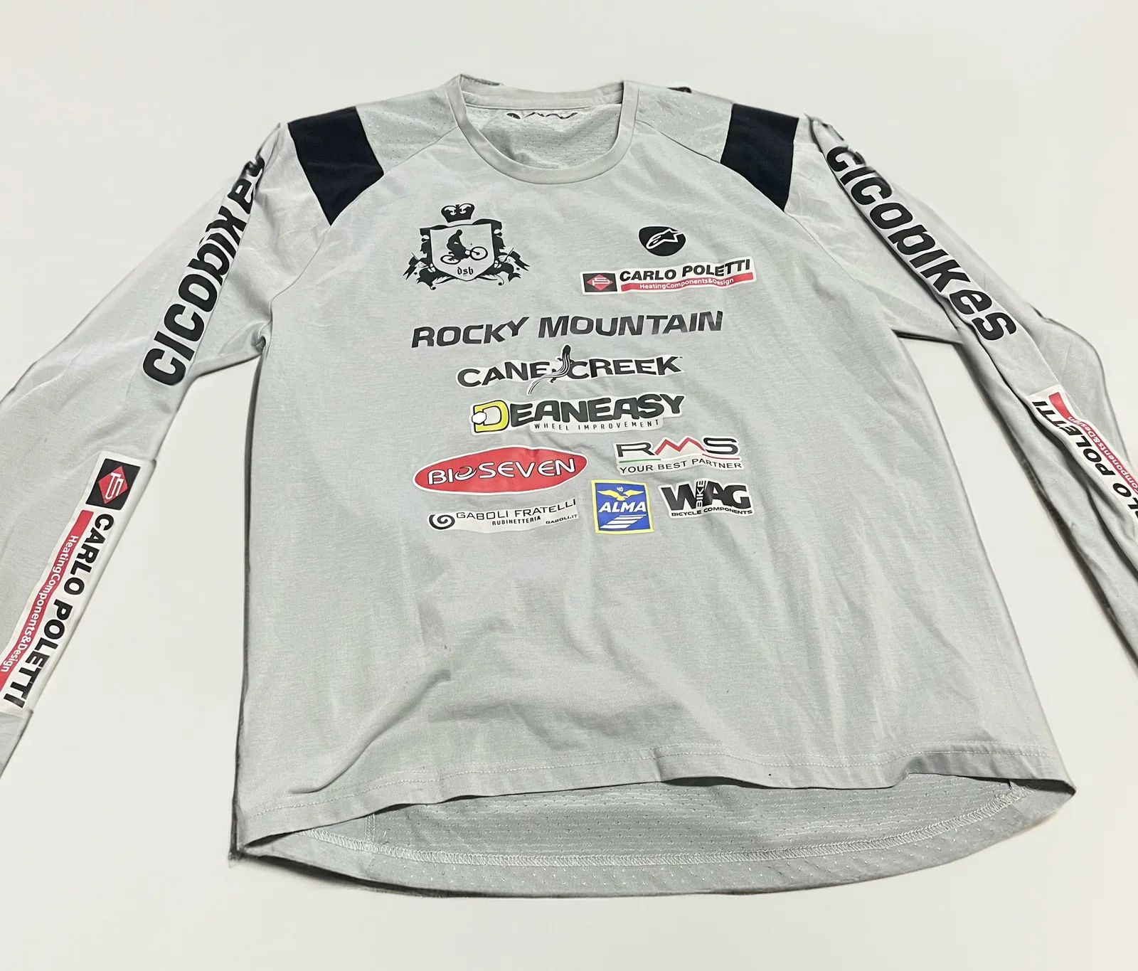 Maglia da ciclismo a maniche lunghe Rocky Mountain sublimata con gli sponsor