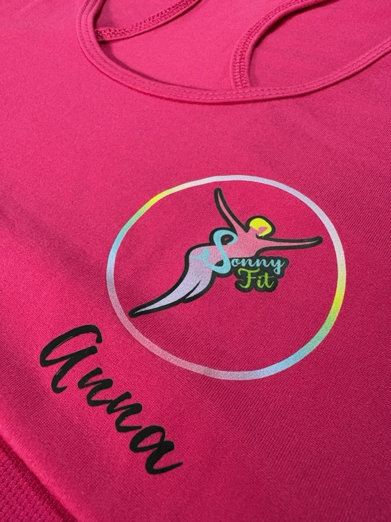 Canotta fucsia Sonny Fit con logo e nome Anna personalizzati