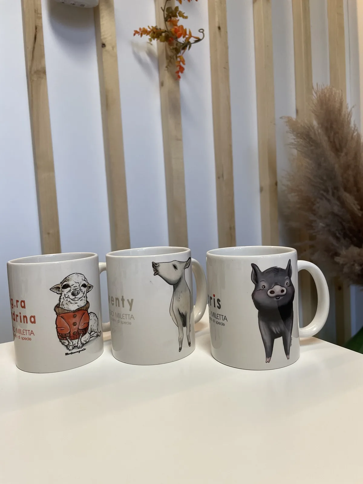 Tazze Rifugio Miletta con animali disegnati